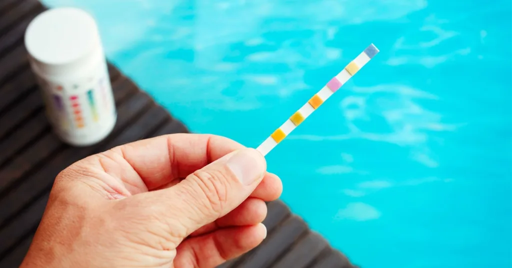 teststrip 4 in 1 - water testen zwembad - blauw water