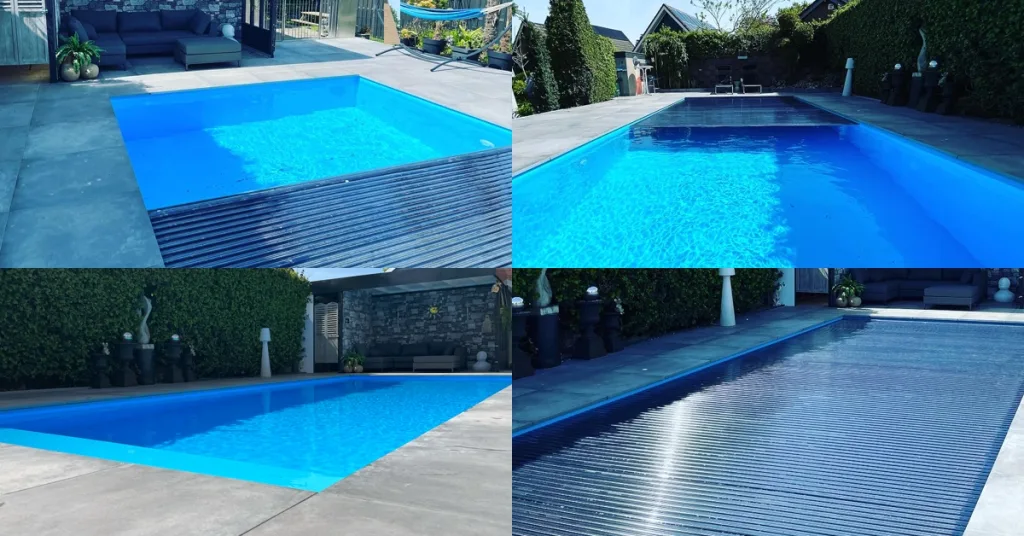 collage zwembaden - blauw polypropyleen zwembad